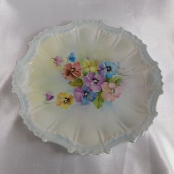 Other - Signed Hand Painted Plate with Pansies # 22313